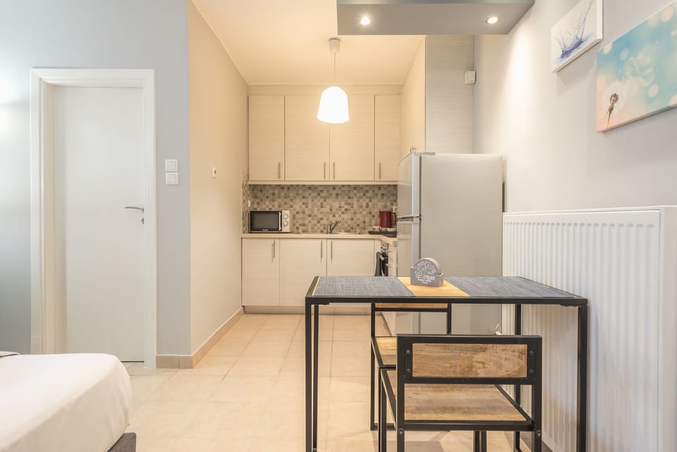 City Double Room | Private kitchen | Full-size fridge, microwave, oven, stovetop