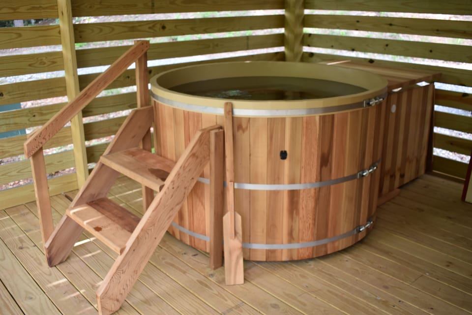 Close up of soaking tub. 
