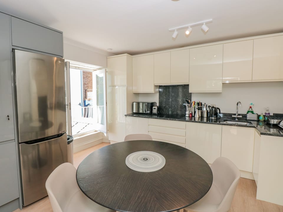 Fridge, dishwasher, electric kettle, toaster