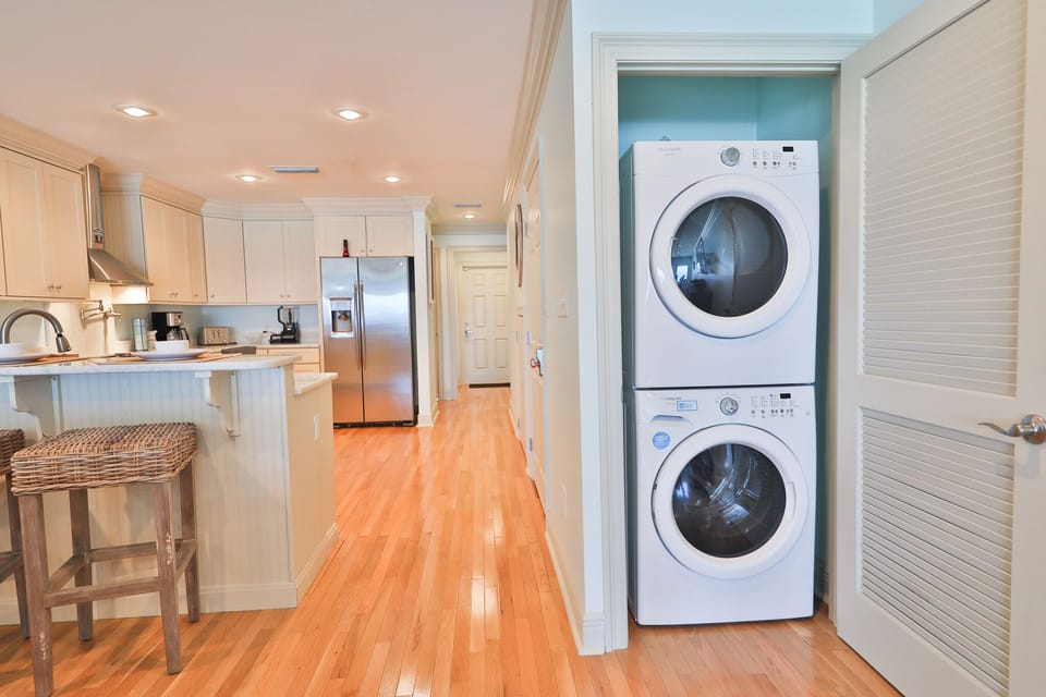 Washer and dryer in unit.