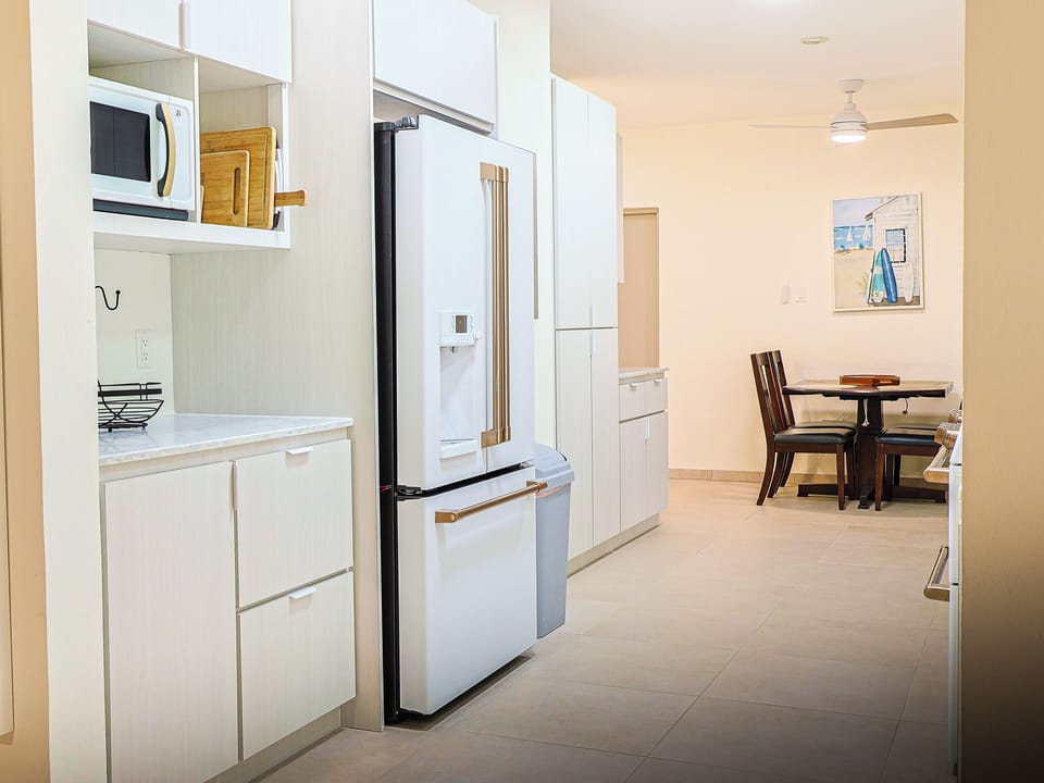 Galley kitchen.