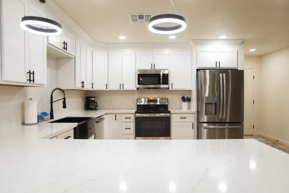 Large Kitchen with upgraded appliances and basic essentials