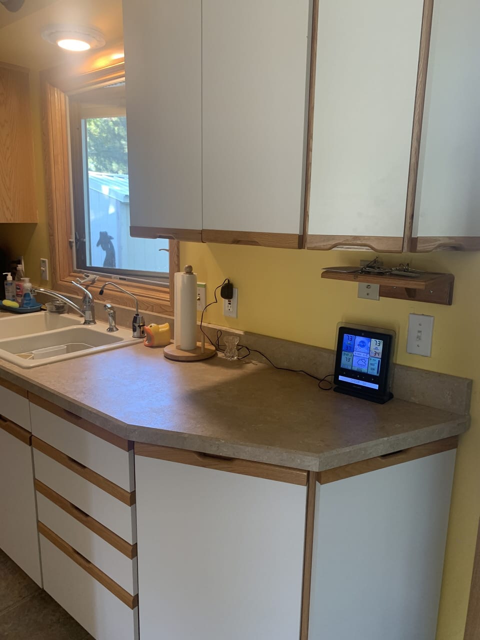 Kitchen with weather station.