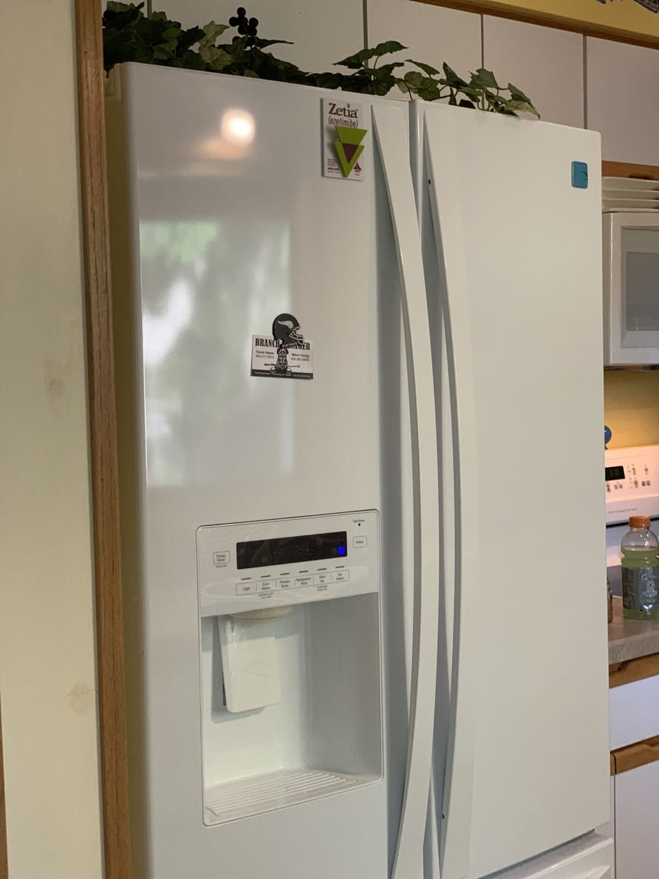Full size refrigerator and freezer.