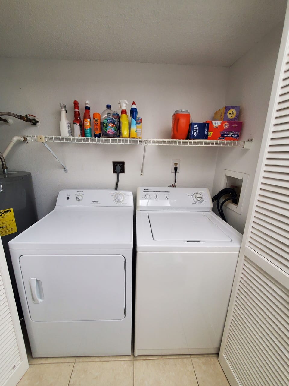 washer & dryer on the kitchen area