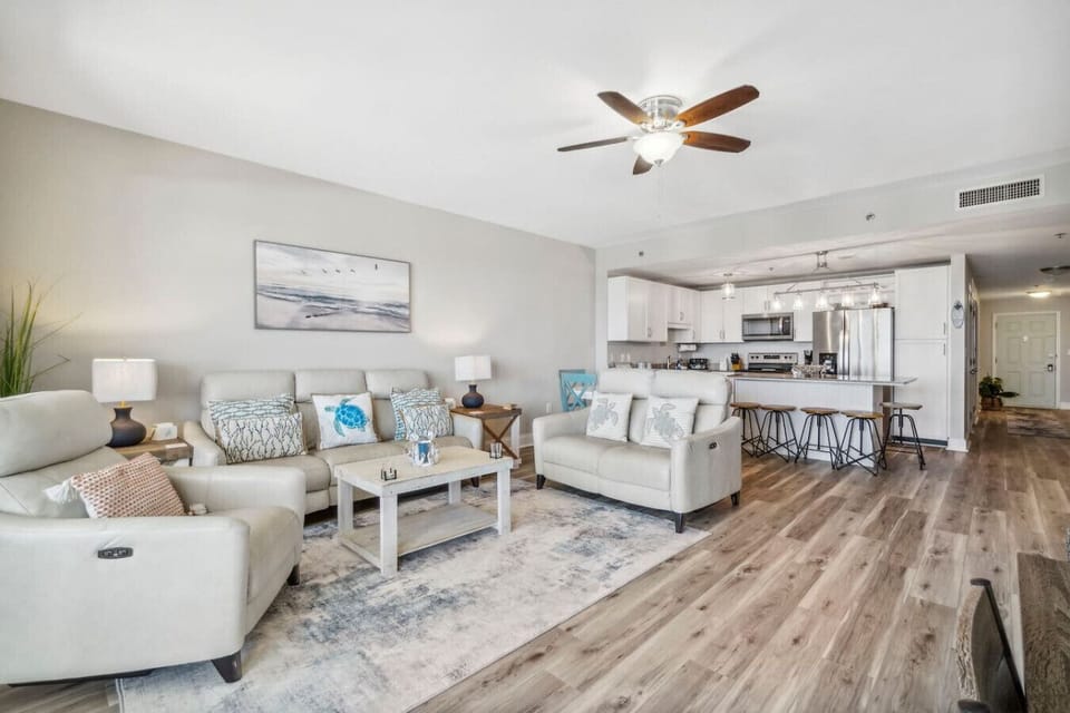 Living Area with Ocean Views, Flat Screen TV and Private Balcony Access