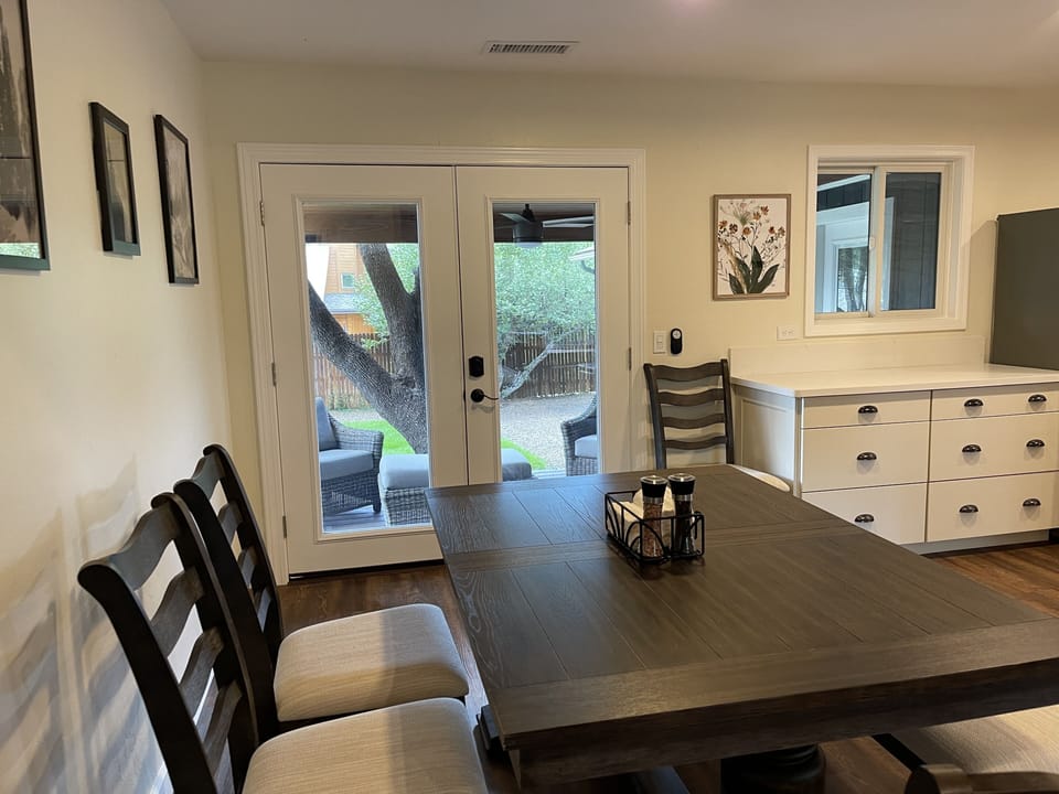 Dining table with nice outdoor view 