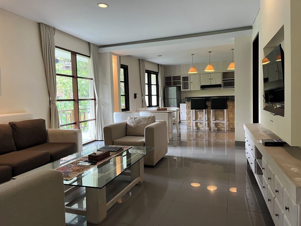 Two Bedroom River View Villa | Living area | LCD TV