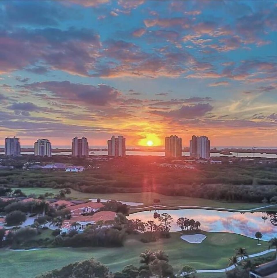 The high rises at the end of Bonita Bay