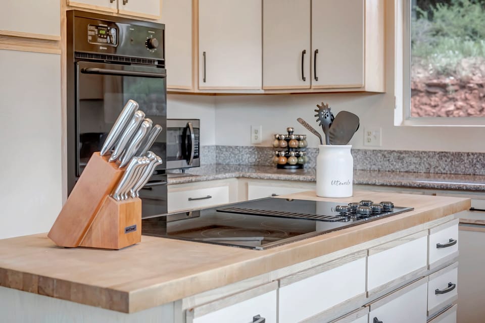 Kitchen Island with Flat Top Stove