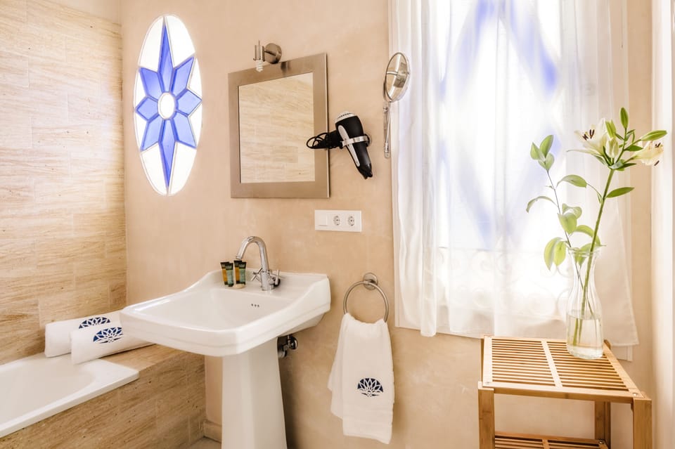 Free toiletries, hair dryer, towels