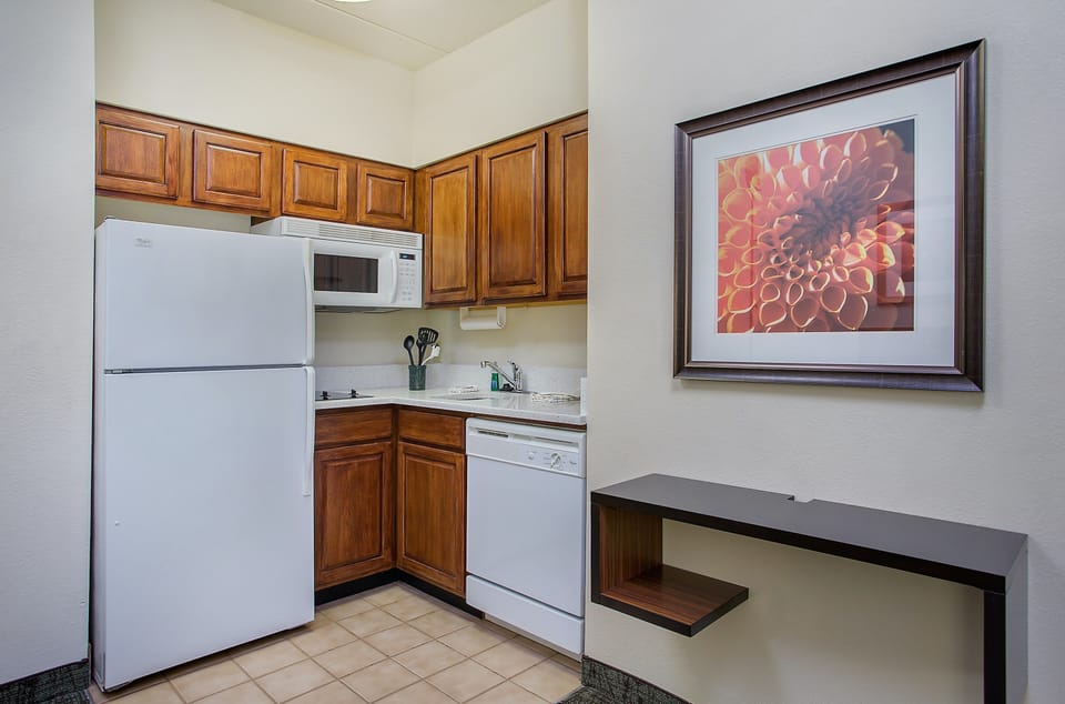 Prepare a meal in the equipped kitchen.