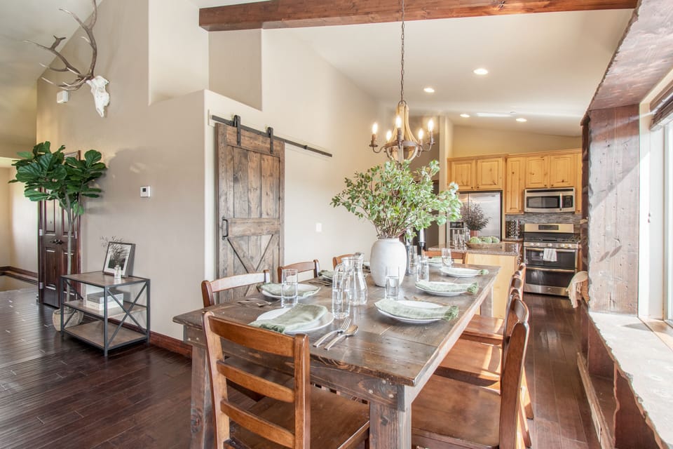 Chic interior dining area.