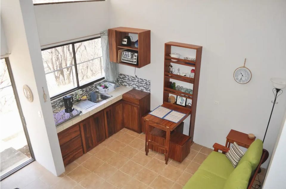 Kitchen, living, dining