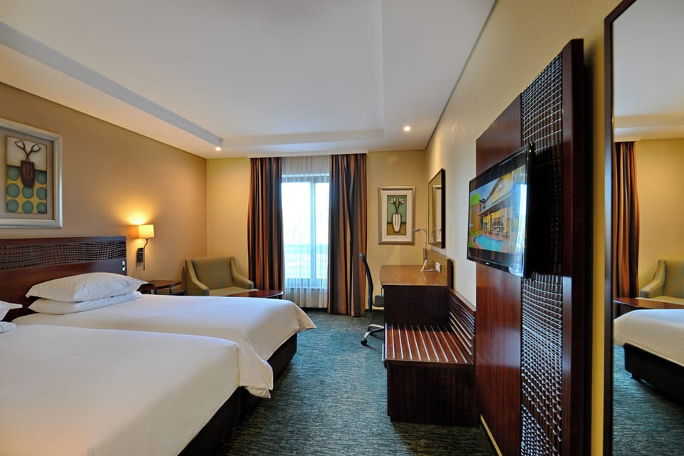 In-room safe, desk, laptop workspace, blackout drapes