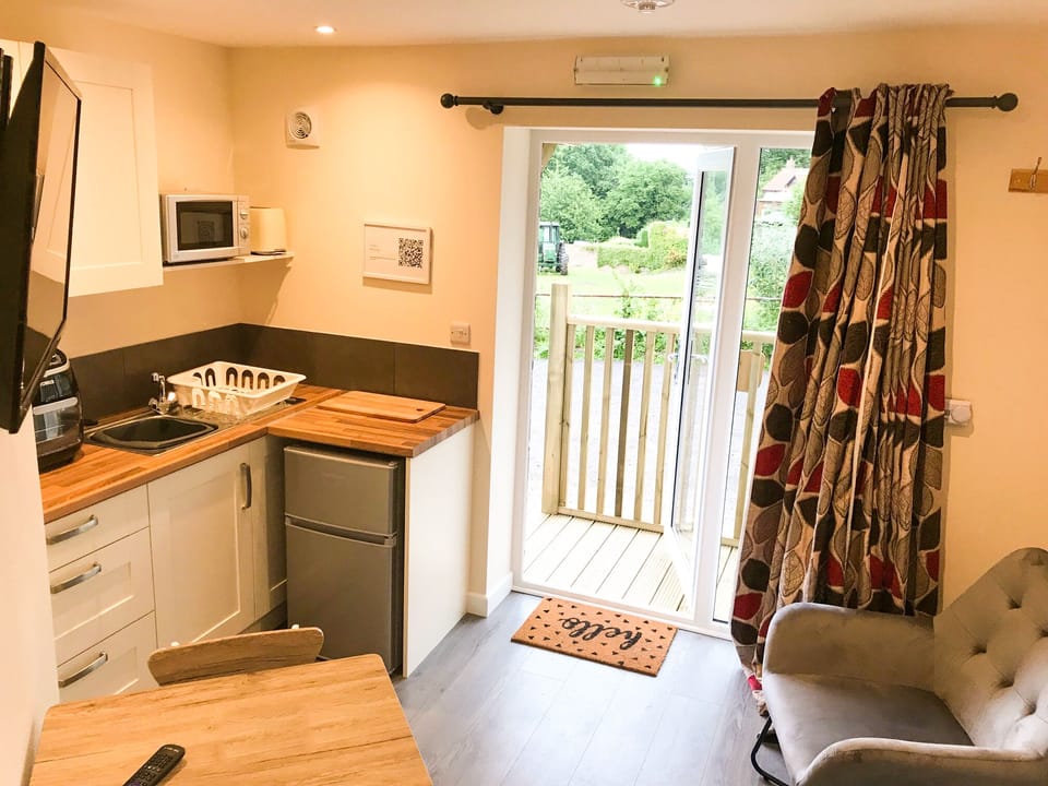 Apartment | Private kitchen | Fridge, microwave, oven, electric kettle