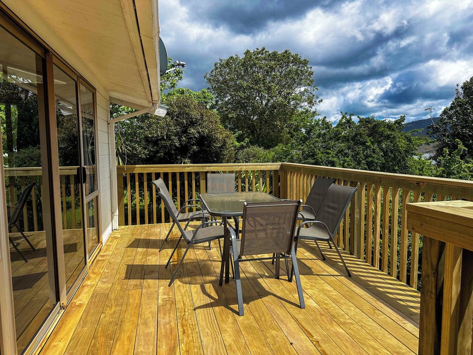 Great deck off the living areas with BBQ and plenty of seating.
