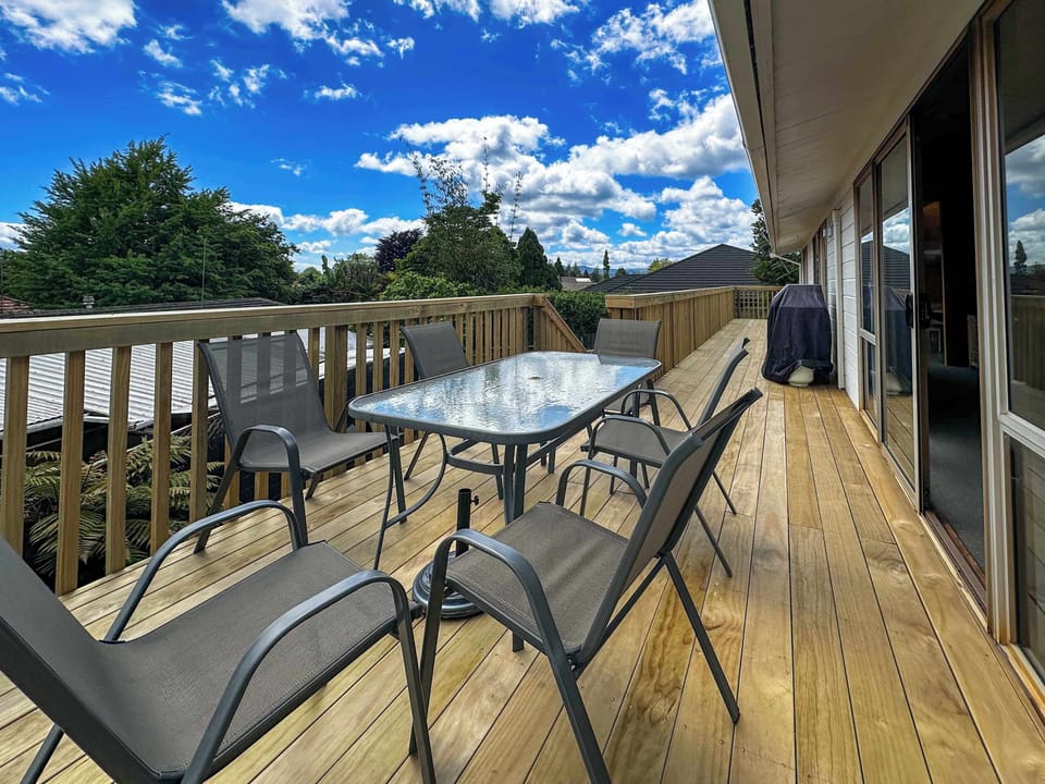 Great deck off the living area, elevated to catch the all day sun. Enjoy a cold drink and watch the clouds roll by.