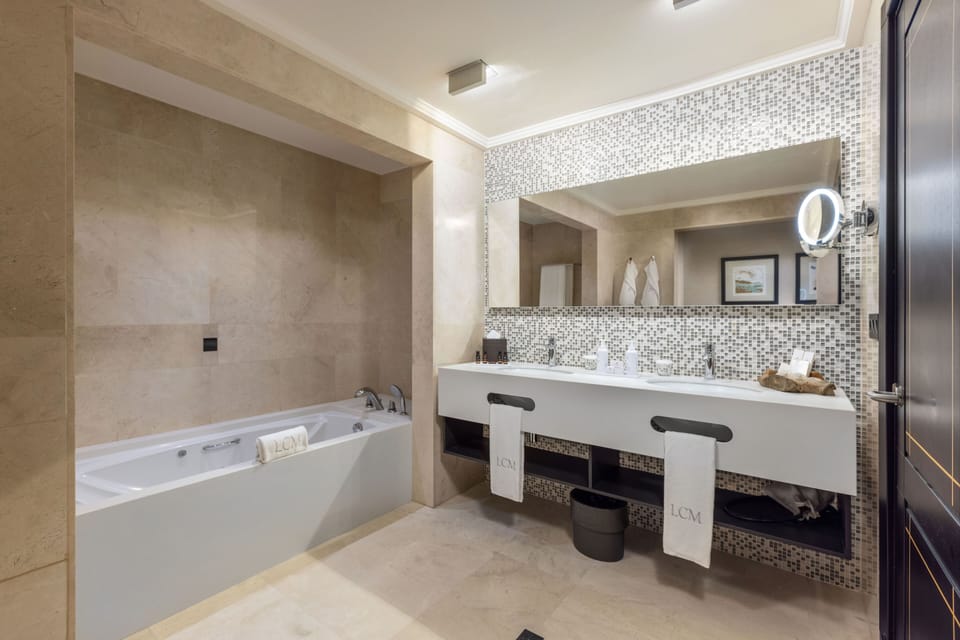 Unique Master Suite Pool View | Bathroom | Shower, rainfall showerhead, free toiletries, hair dryer
