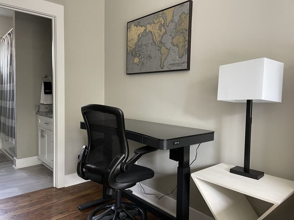 Feel inspired as you sit down at the desk, surrounded by the tranquil ambiance of your private space