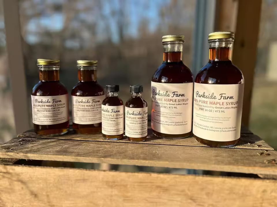 Purchase maple syrup made from trees located at the farm!