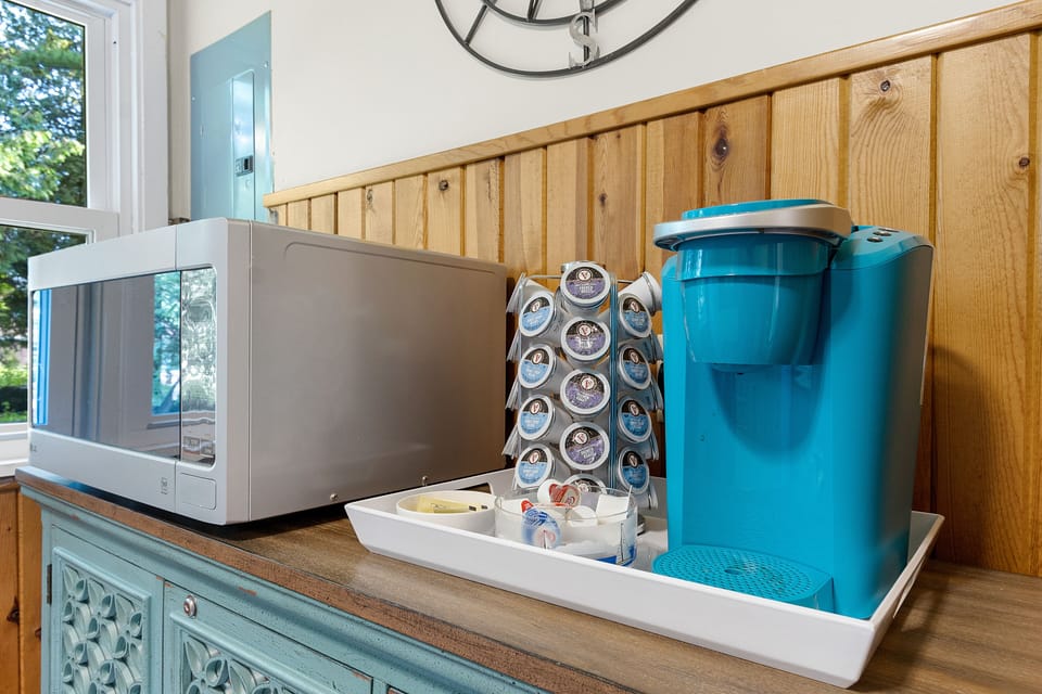 Keurig coffee bar. 