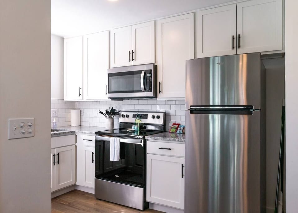 Renovated kitchen with granite counter tops