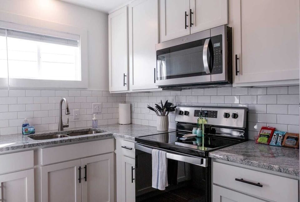 Renovated kitchen with new stainless steel appliances