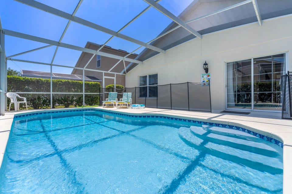 The pool can be heated & the depth is 3 feet to 5 feet.