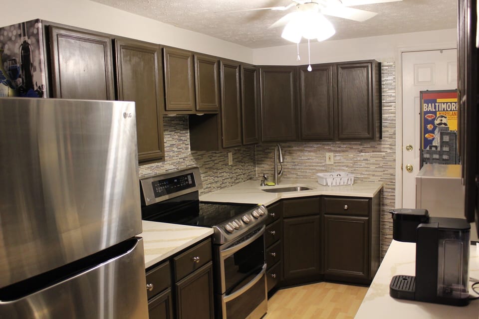 LG fridge & LG stove w/ Delta faucet plus detachable head. 
