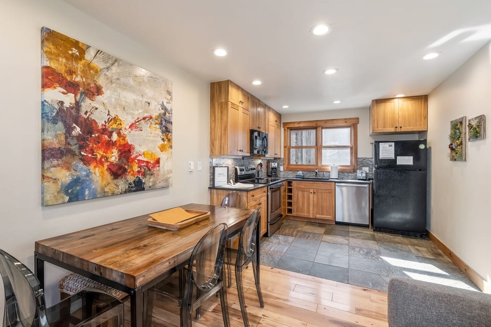 Dining area and kitchen