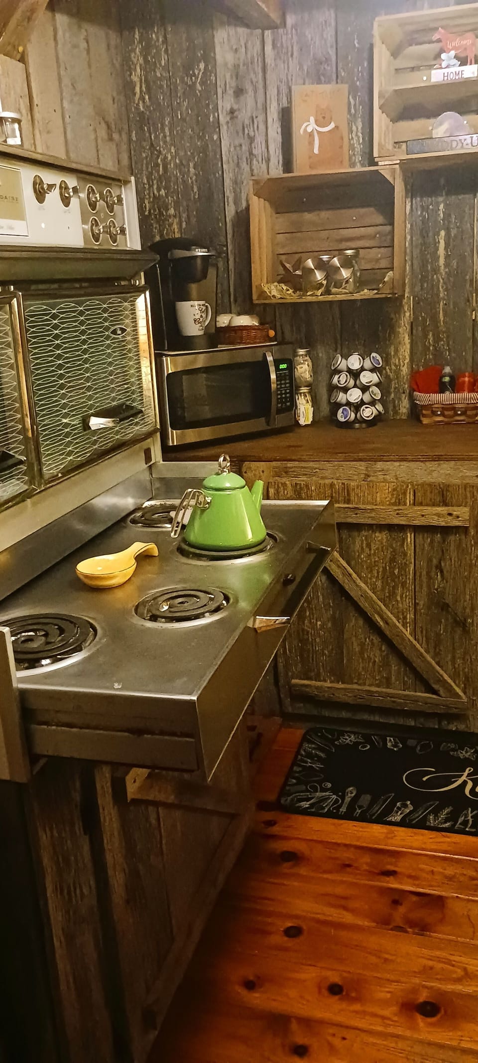Coffee and Tea Bar complete with Keurig, tea kettle and coffee press