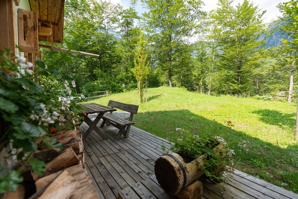 Private terrace with mountain and river view