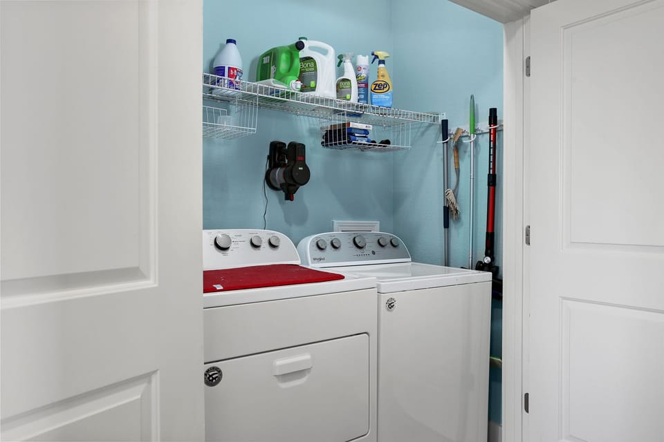 Full size washer and dryer.