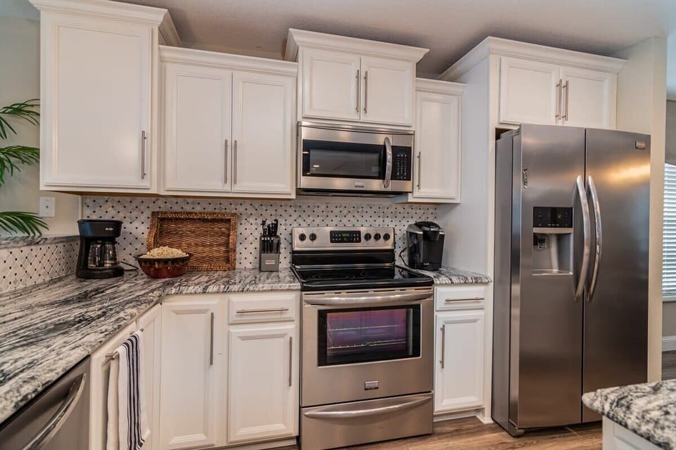 The spacious kitchen allows for several “cooks” to be in the kitchen at the same time.  Enjoy cooking together!