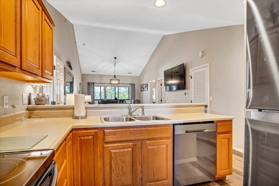 There are pots, pans, baking sheets, and anything else you might need to cook!