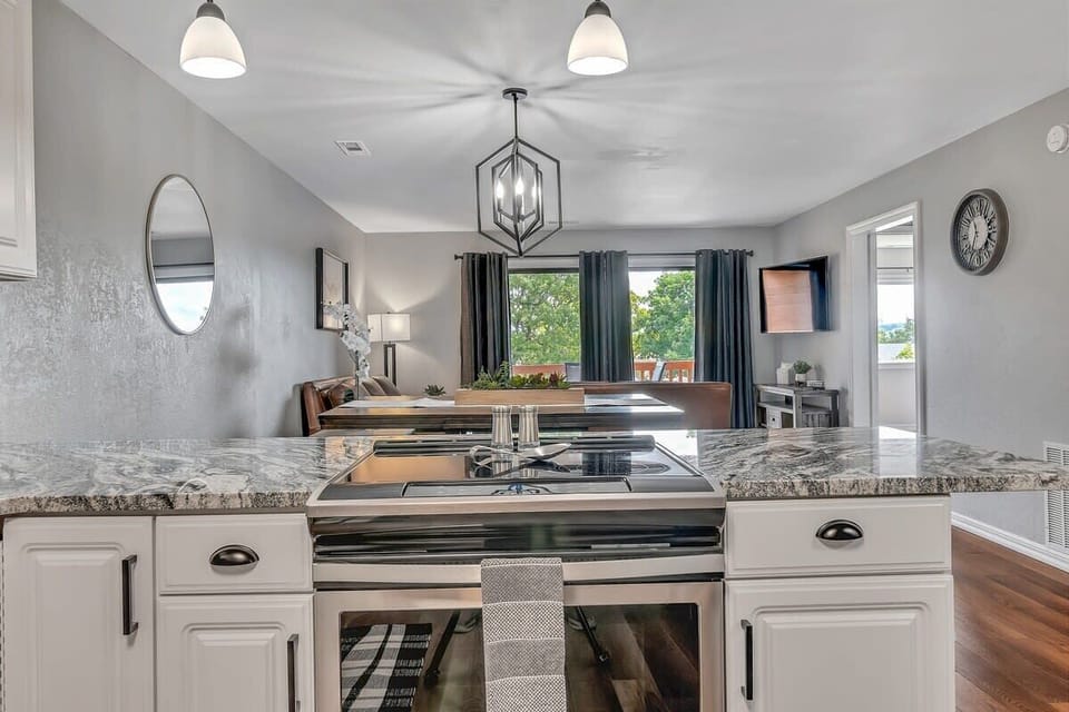 Granite countertops and stainless steel appliances add that touch of luxury!