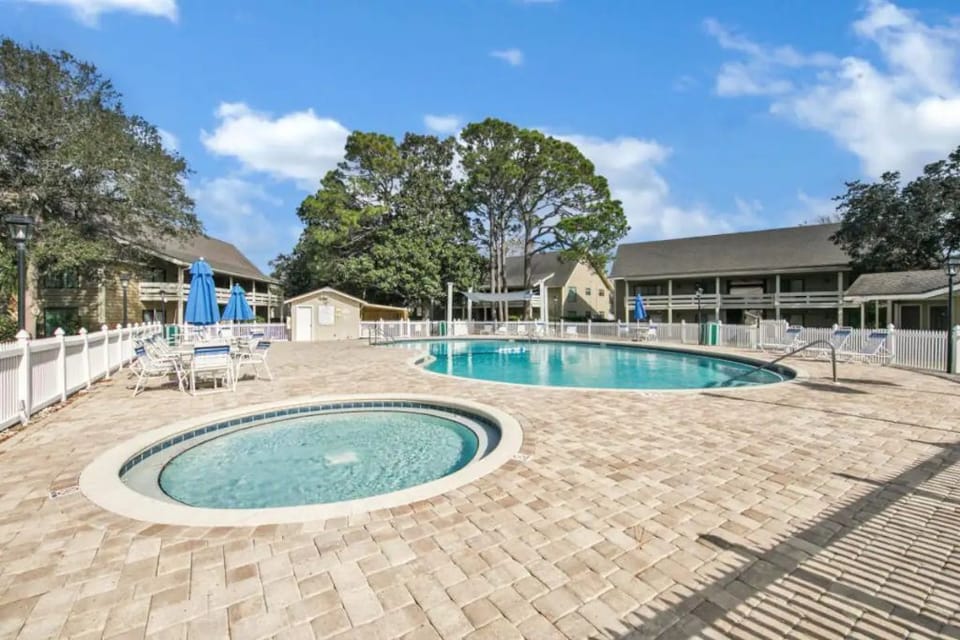 Pool and kiddie pool steps from condo