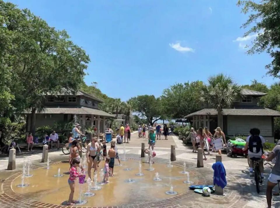 Coligny Beach Main Entrance in July