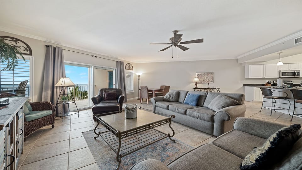 Ample seating in the living space to relax