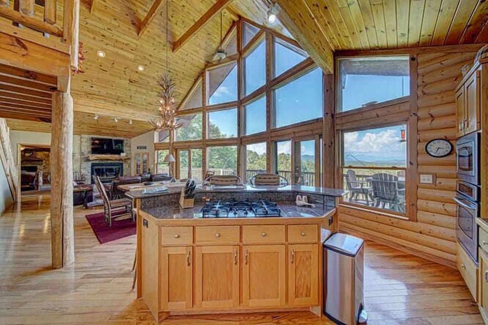 Kitchen open to the dining and living room