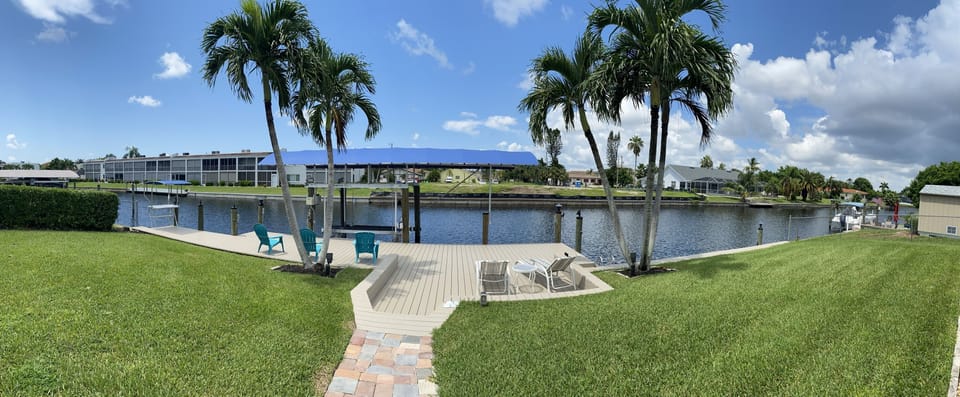 Walk to dock and boat lift.  Lower dock for getting kayaks in and out of water.