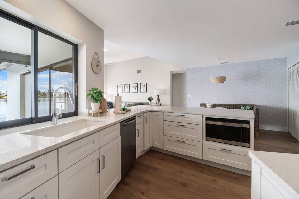 All cookware, dinnerware and many small electrical appliances are conveniently provided - including a Keurig and drip coffee maker.