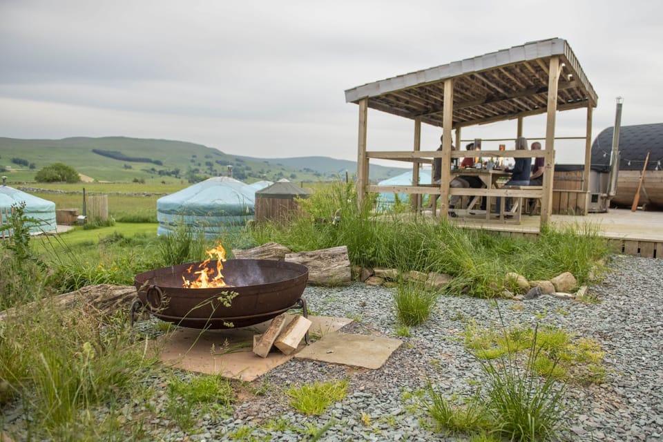 Communal facilities overlooking Wether Fell