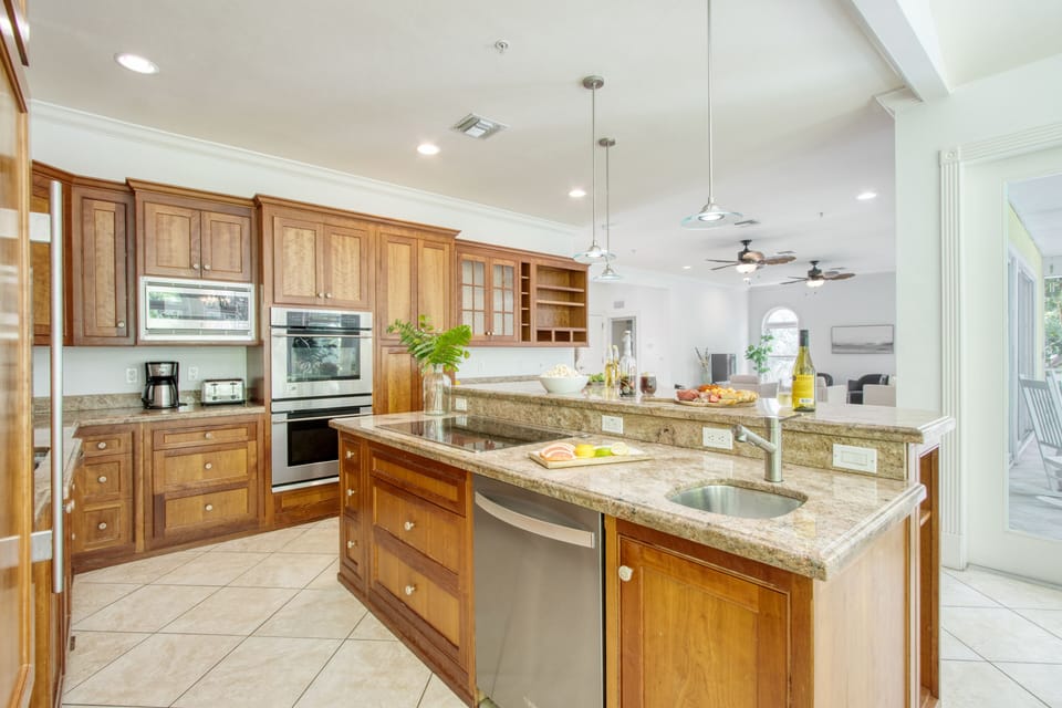 Tons of storage and modern appliances in the kitchen.