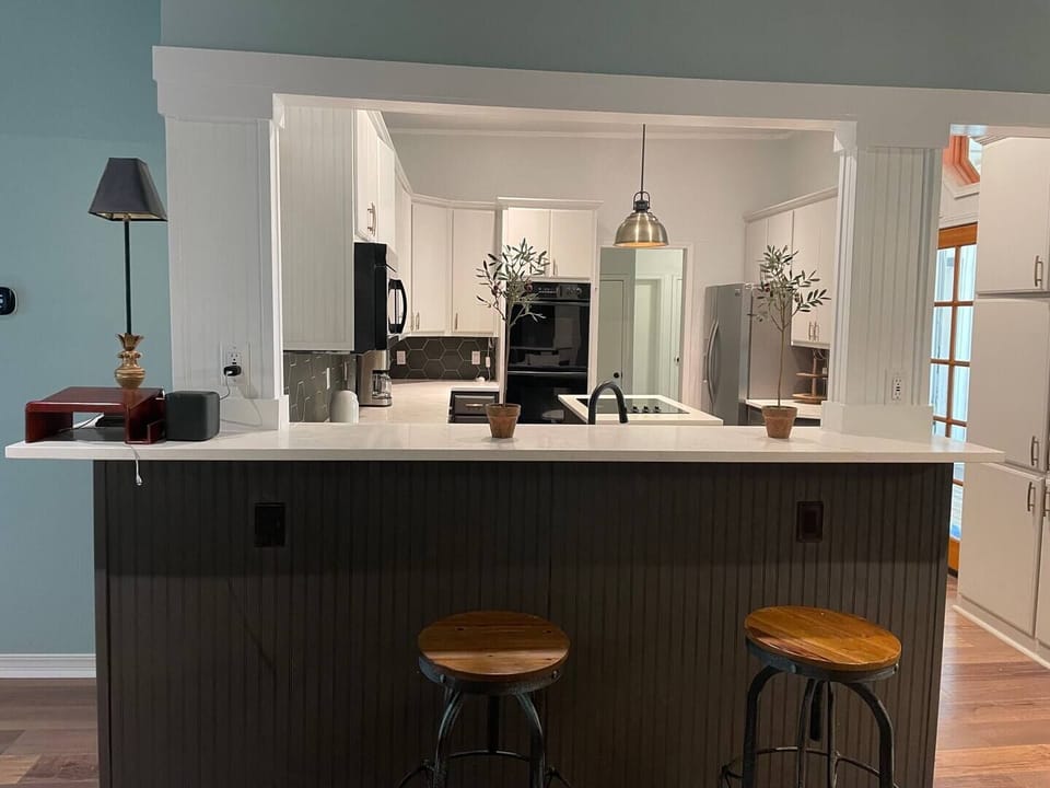 view of kitchen from family room