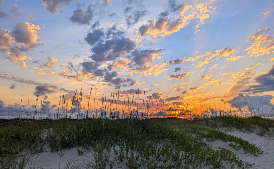 Sunrise over the dunes.