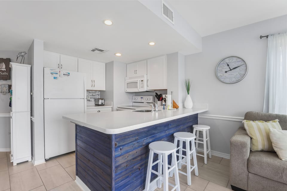 Well-equipped kitchen.