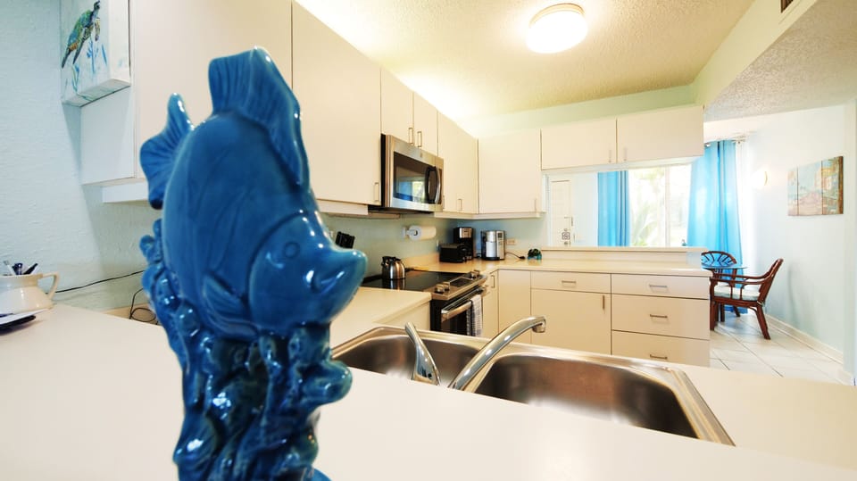 The kitchen area