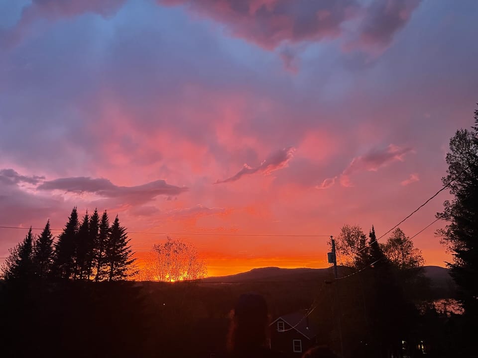 Gorgeous sunsets from the living room or front deck.